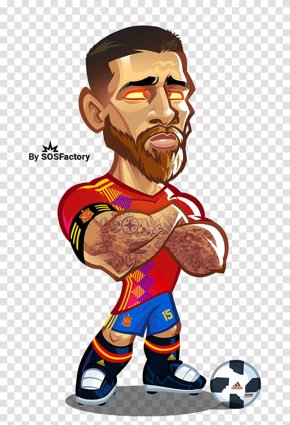 Sergio Ramos Caricature, Costume, Face, Person, Head Transparent Png