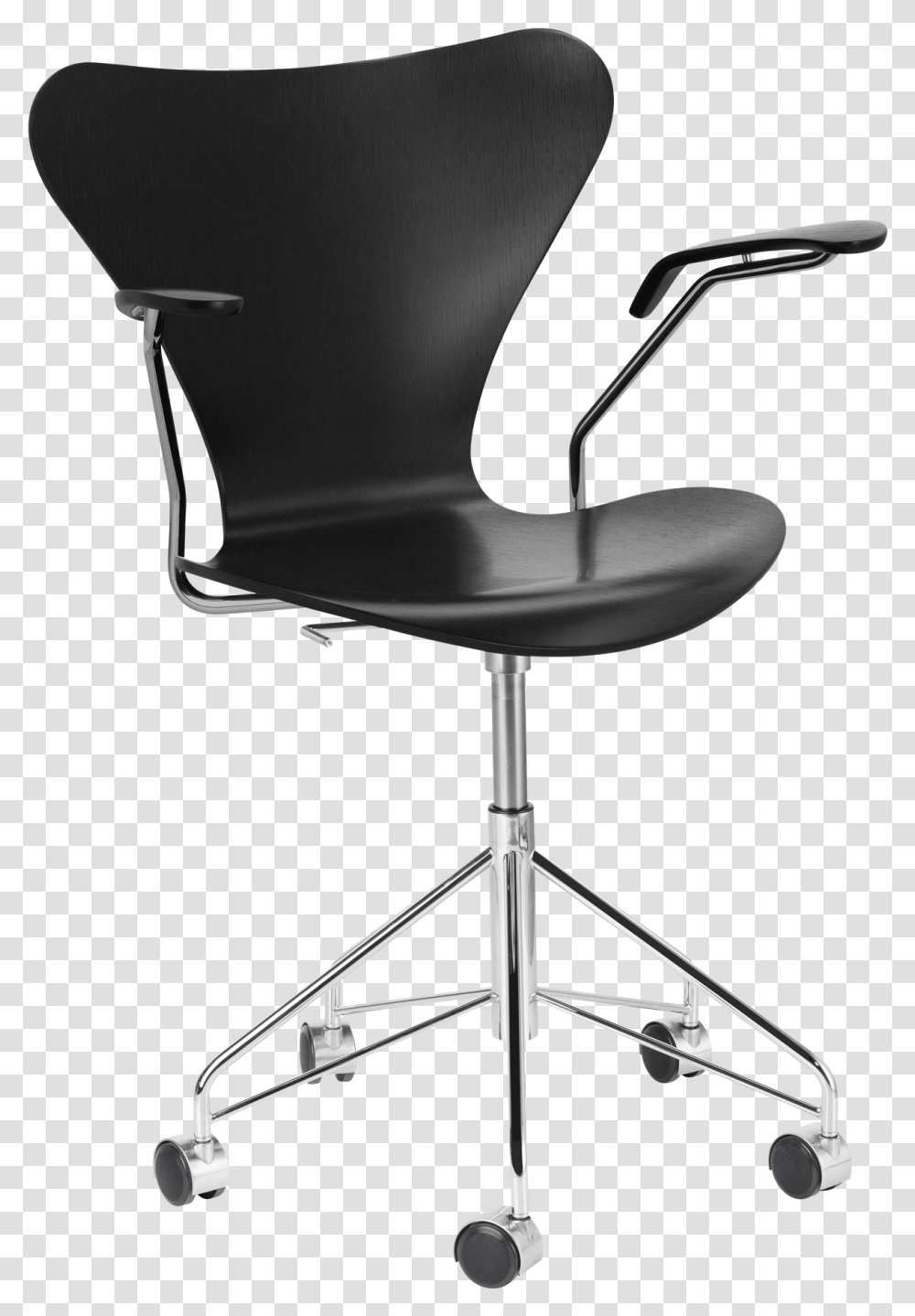 Series 7 Coloured Ash Black Fritz Hansen Series 7 Swivel Chair, Furniture, Armchair Transparent Png