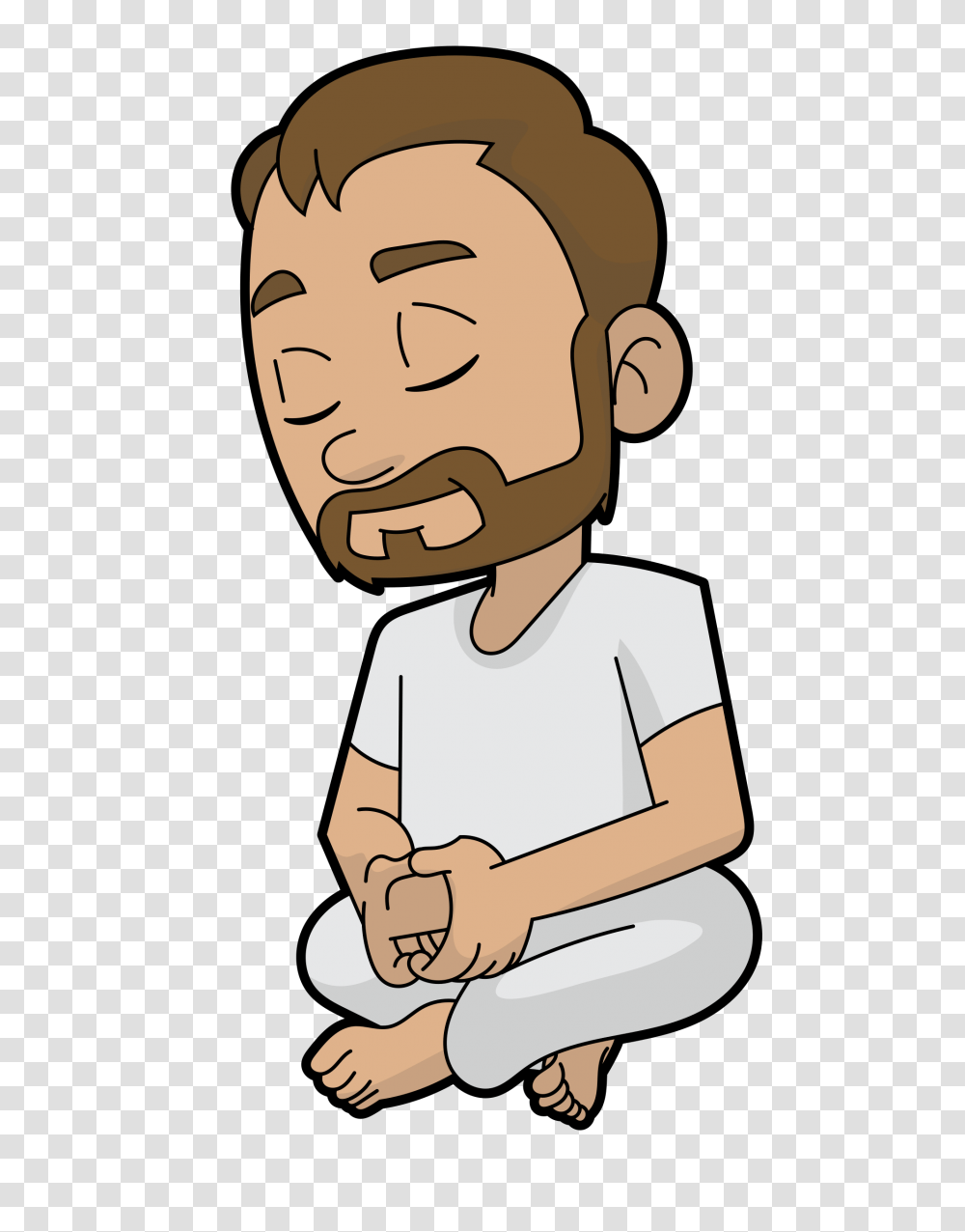 Serious Cartoon Man In Meditation, Face, Sitting, Plant, Outdoors Transparent Png