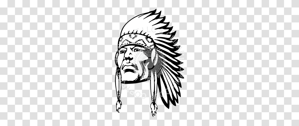 Serious Indian With Headdress, Face, Smile, Drawing Transparent Png