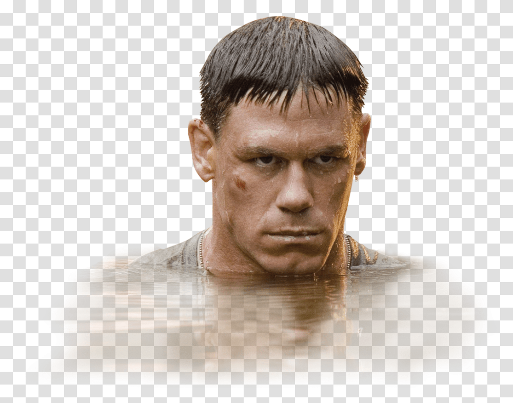 Serious John Cena In Water Imgur Barechested, Face, Person, Human, Head Transparent Png