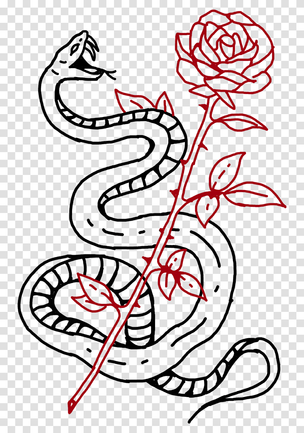 Serpiente Snake Rosa Roses Rose Tumblr Tatuaje Tattoo Snake Tattoo, Plant Transparent Png