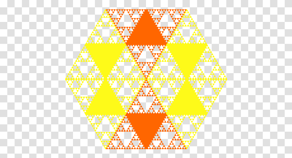 Serpinski Hexagon 555px Hexagon Fractals Triangle, Rug, Pac Man Transparent Png