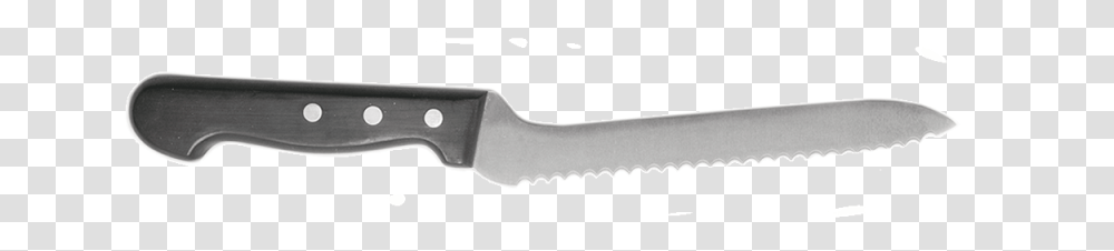 Serrated Offset Bread Knife With Black Pom Handle 254 Serrated Blade, Weapon, Weaponry, Tool Transparent Png