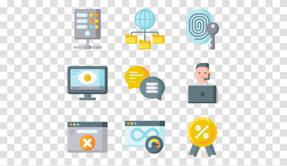 Server Icons Web Hosting Flat Icon, Electronics, Security, Pac Man Transparent Png