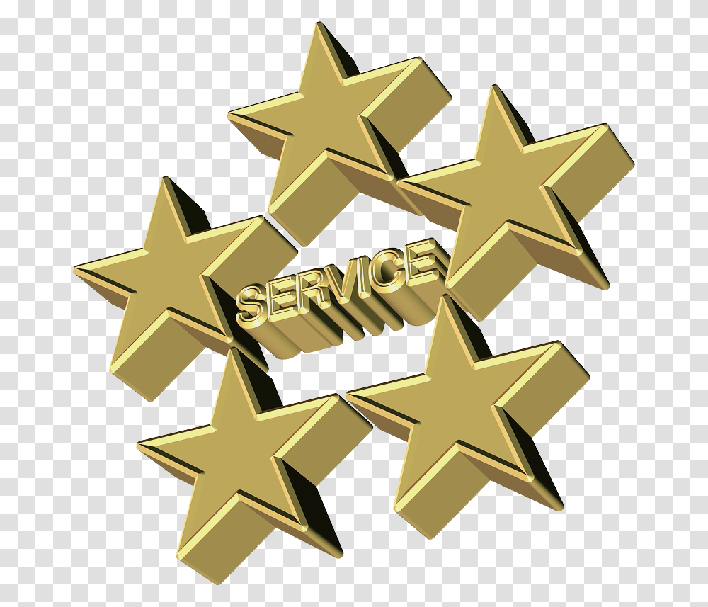 Service Award Clipart, Cross, Star Symbol, Gold Transparent Png
