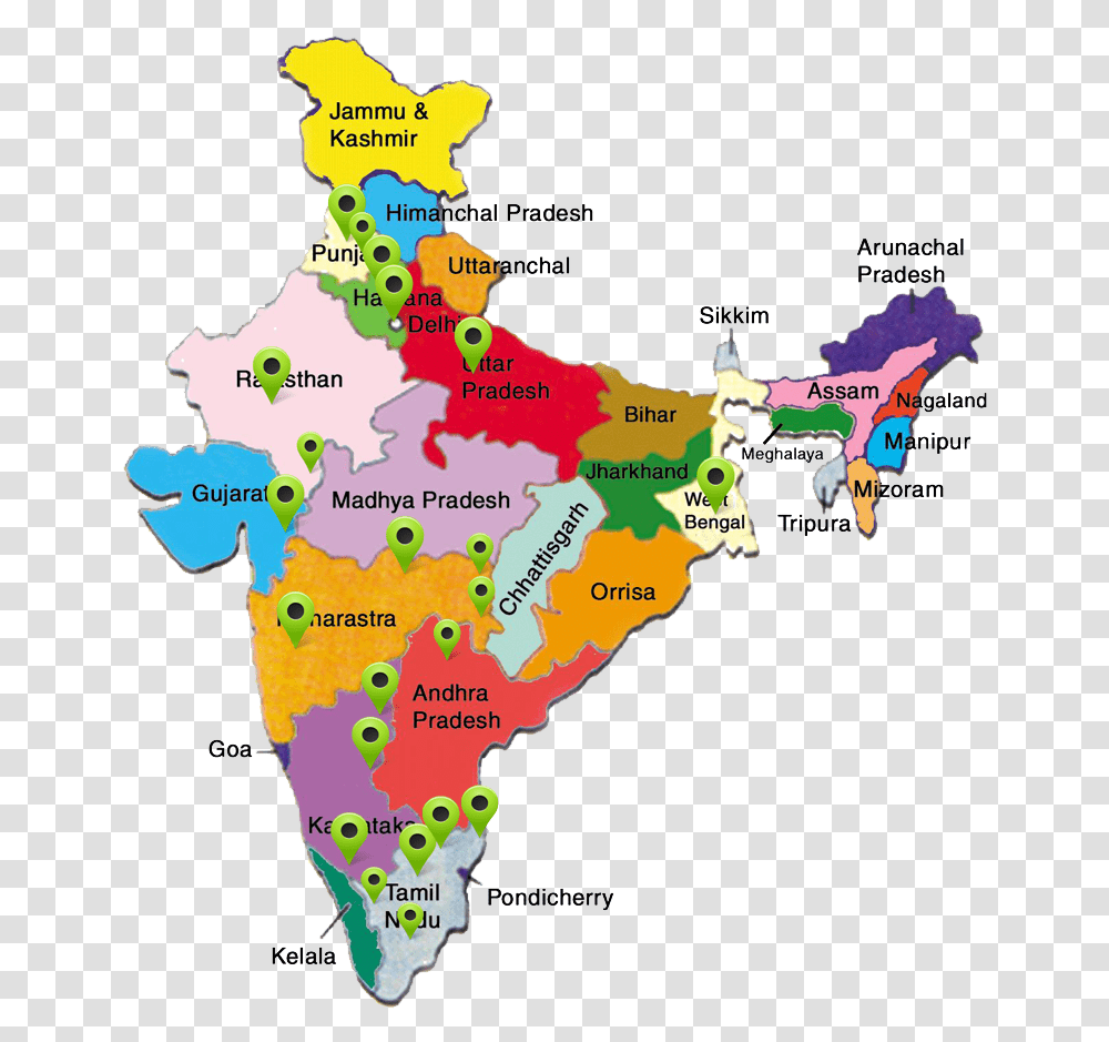 Service Center India Map 29 States Name, Plot, Diagram, Atlas, Poster Transparent Png