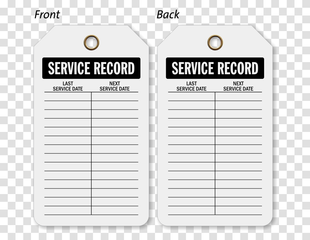 Service Record Plastic Tags Vinyl Inspection Tag Ink, Page, Label, Word Transparent Png