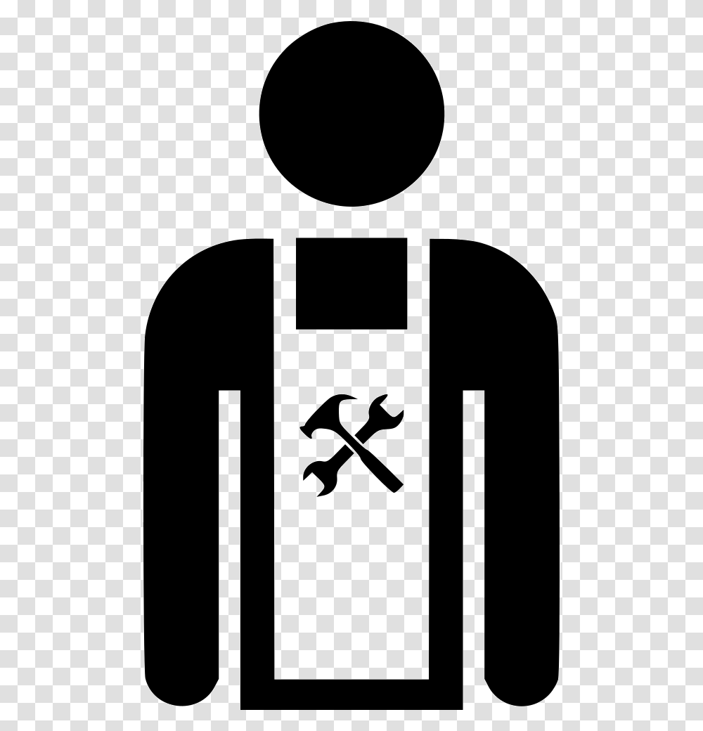 Service Tool Work Hammer Wrench Man Comments Service Man With Tool Icon, Stencil, Sign Transparent Png