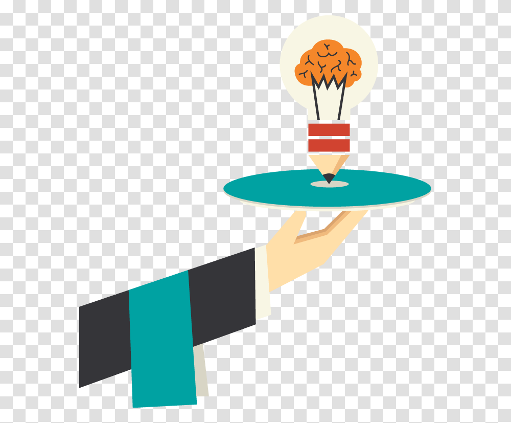 Serving Content Marketing Illustration Marketing Illustration, Waiter, Light, Lamp Transparent Png