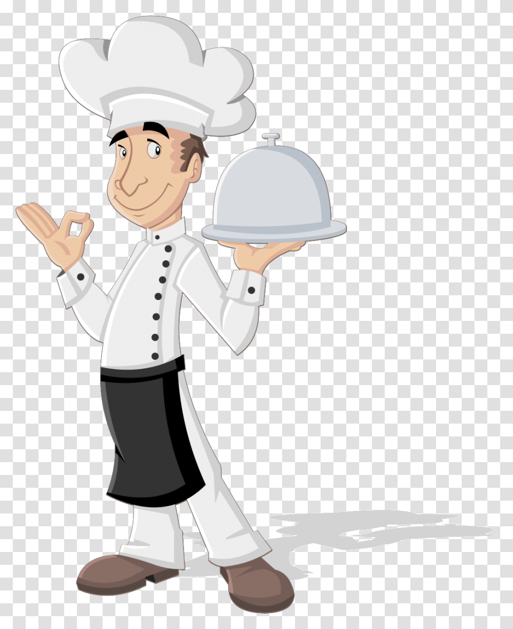 Serving Waiter Catering Industry Chef Cartoon Background Cartoon Chef Cooking, Toy Transparent Png