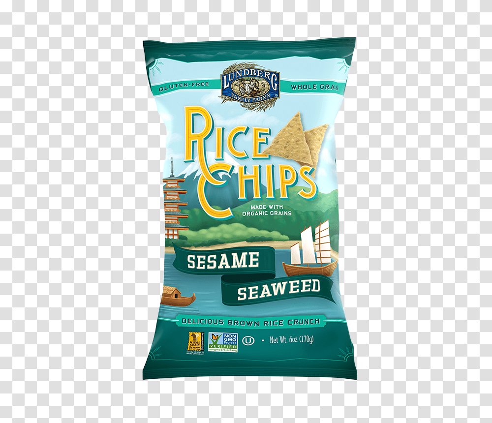 Sesame Seaweed Rice Chips Lundberg Family Farms, Food, Plant, Vegetable, Snack Transparent Png