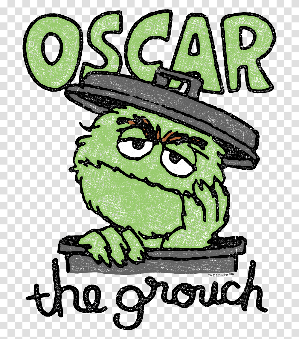 Sesame Street Canned Grouch Men's V Neck Tshirt Oscar The Grouch Logo, Poster, Advertisement, Text, Amphibian Transparent Png