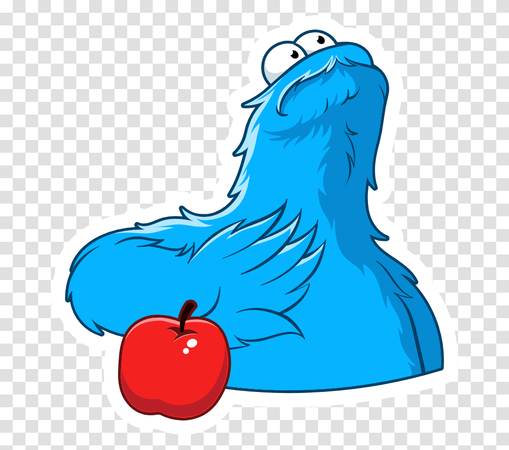 Sesame Street Cookie Monster And Apple Sticker Sticker Mania Big, Nature, Outdoors, Ice, Snow Transparent Png