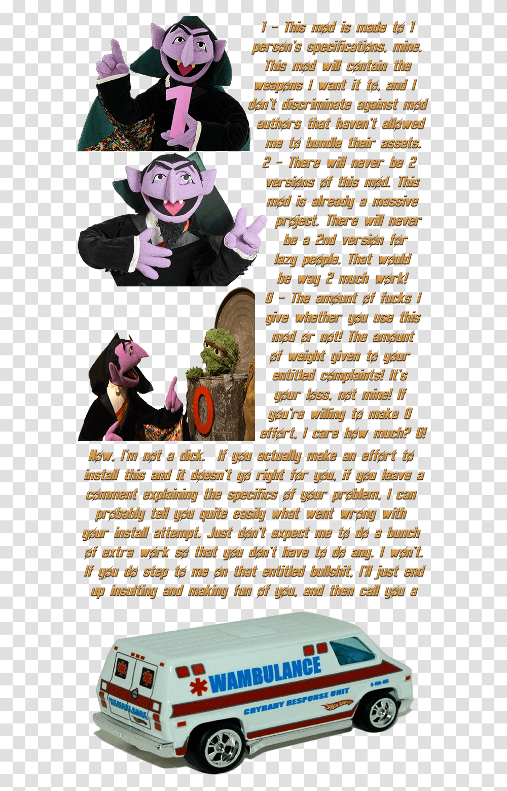 Sesame Street Count Von Count Vampire Mascot Costume Cartoon, Flyer, Poster, Paper, Advertisement Transparent Png