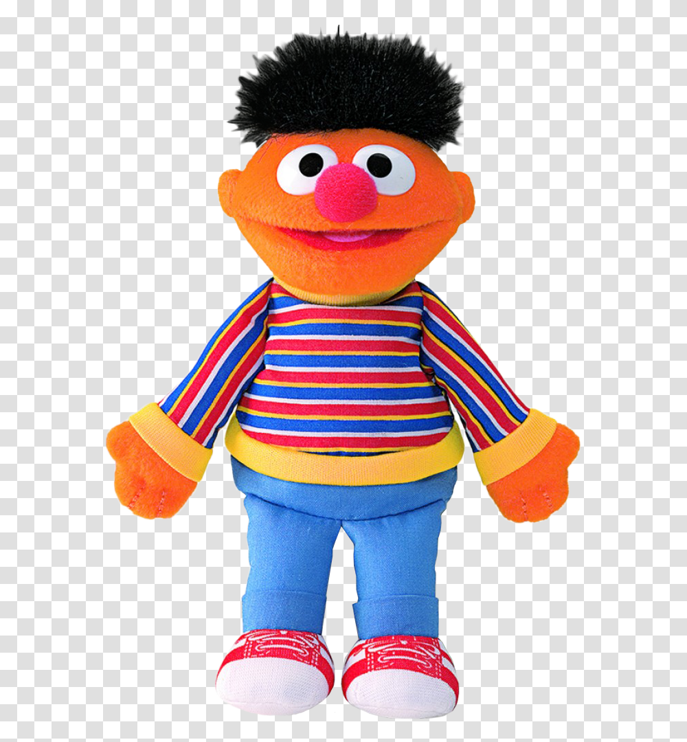 Sesame Street Ernie Plush Gund Ernie Beanie Plush Cultcha, Doll, Toy, Person Transparent Png