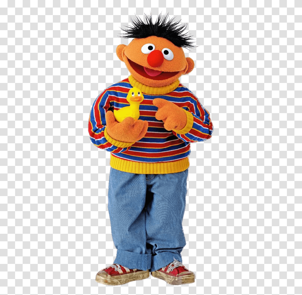 Sesame Street Ernie With Duck Bert Ernie, Person, Costume, Performer Transparent Png