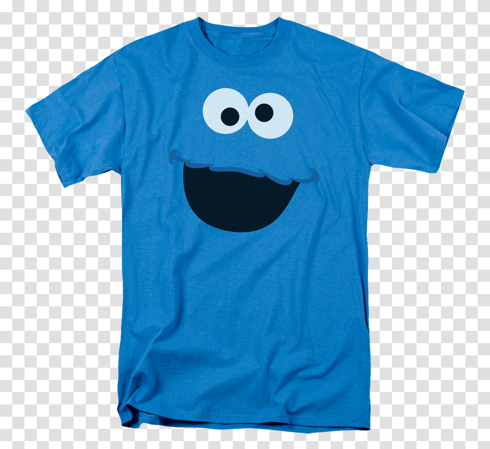 Sesame Street Oscar The Grouch Face Adult T Shirt Blue Star, Apparel, T-Shirt Transparent Png
