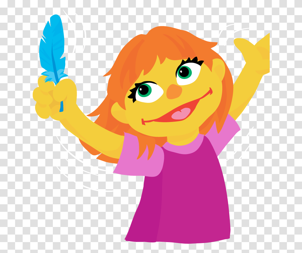 Sesame Street Reveals New Character A Girl With Autism Julia From Sesame Street, Face, Cupid, Head Transparent Png