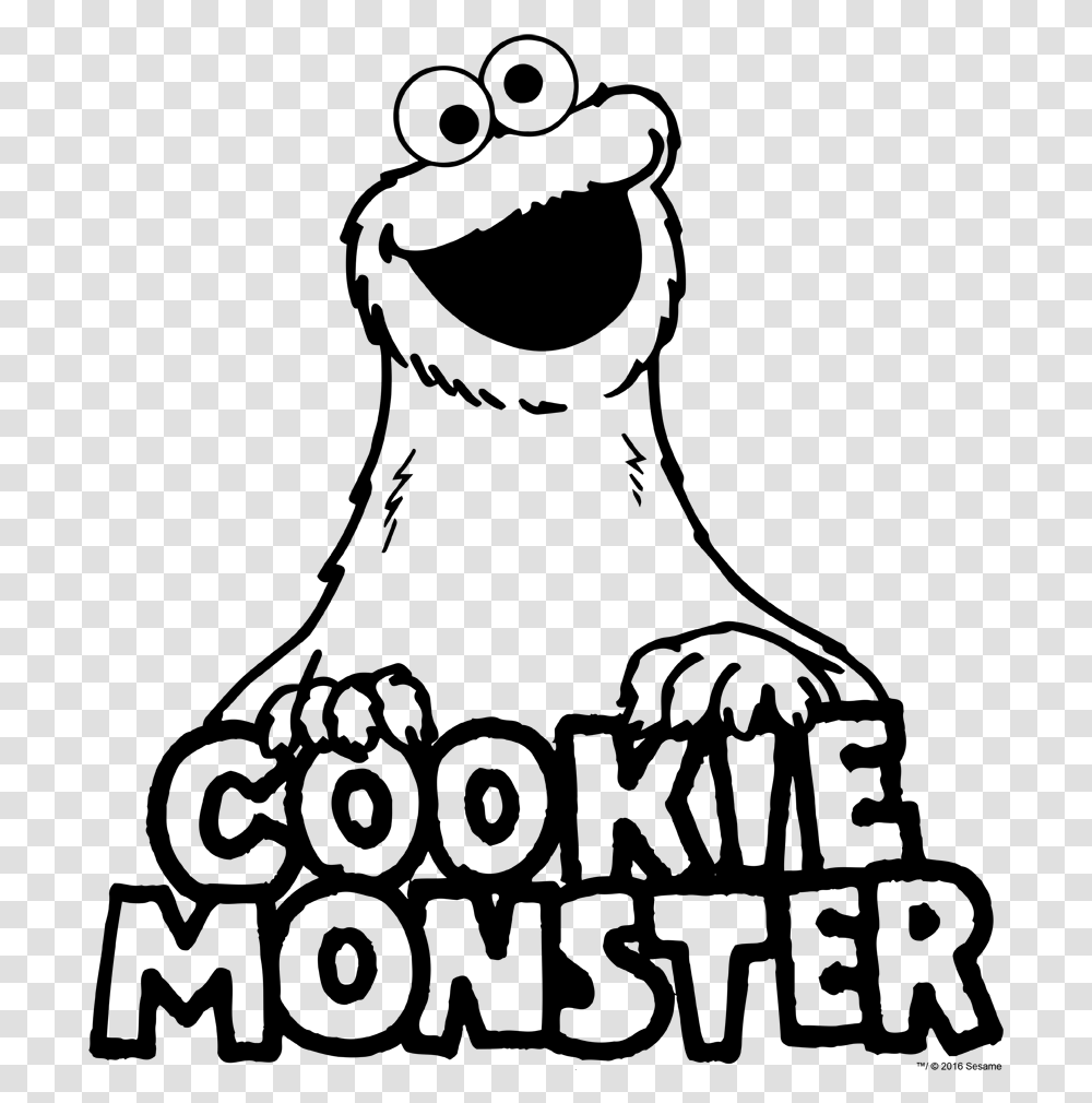 Sesame Street Vintage Cookie Monster Kid's T Shirt Cookie Monster Clipart Black And White, Gray, World Of Warcraft Transparent Png