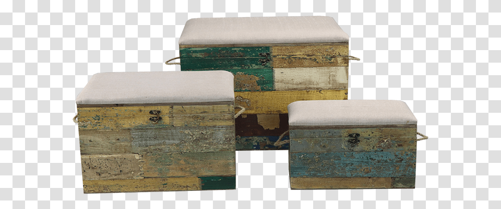Set 3 Antique Wood Storage Box Chair Lock With Lid Ottoman, Furniture, Canvas, Book Transparent Png