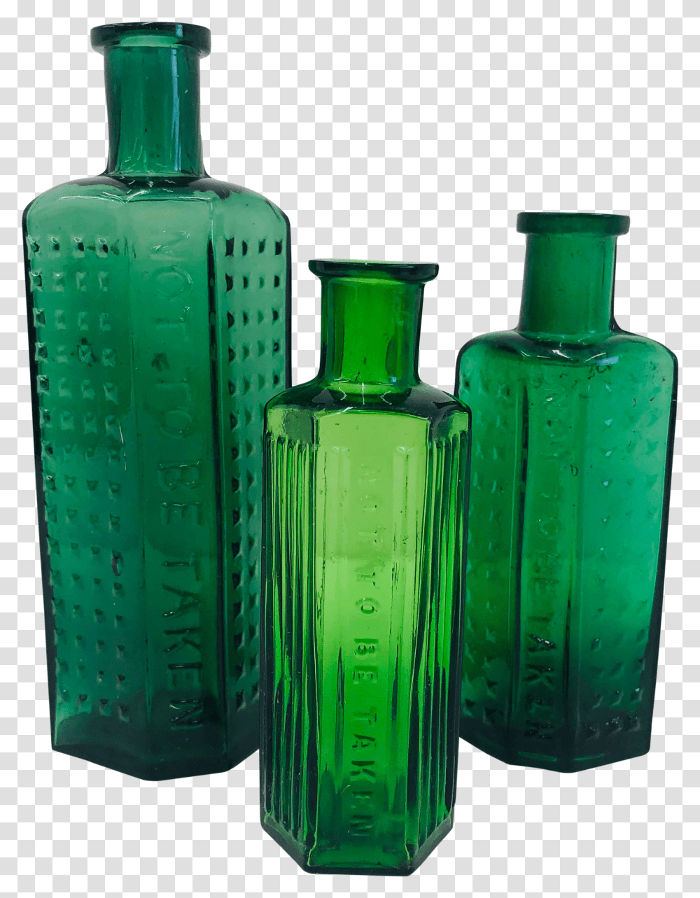 Set Antique Green Glass Poison Jars Antique Green Glass Bottle Transparent Png