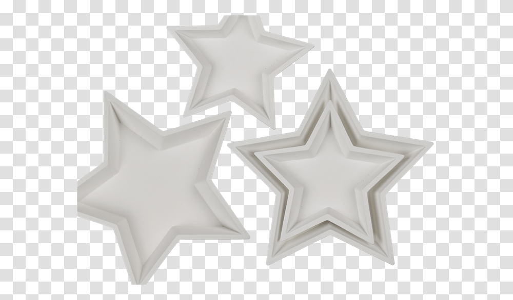 Set Of 2 White Wooden Star Plates Wood, Star Symbol Transparent Png