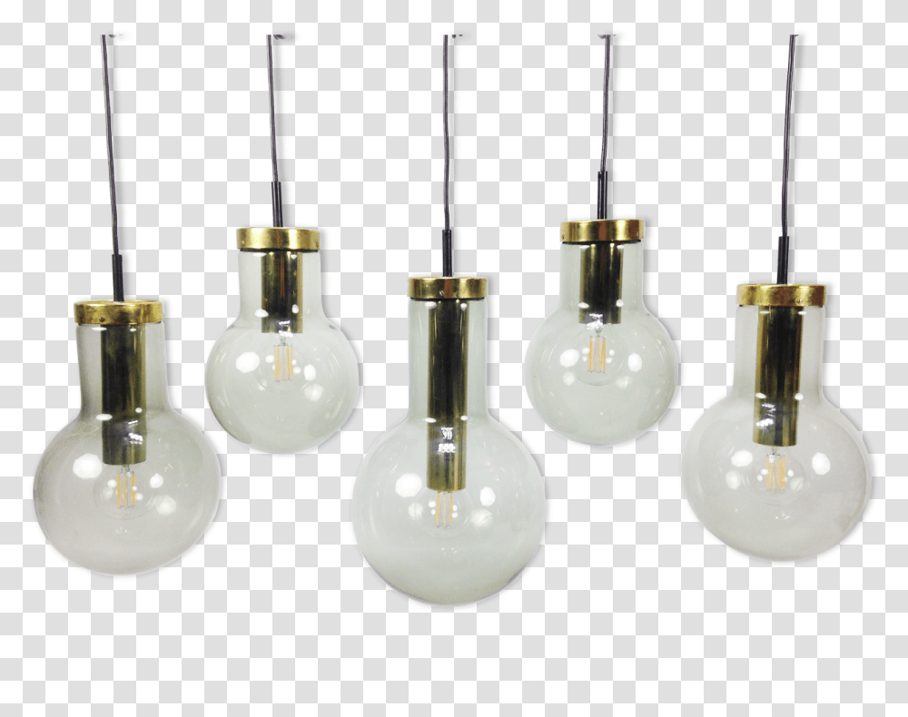 Set Of 5 Hanging Lamps From Raak 1965Src Https Incandescent Light Bulb, Lighting, Lightbulb, Light Fixture, Crystal Transparent Png