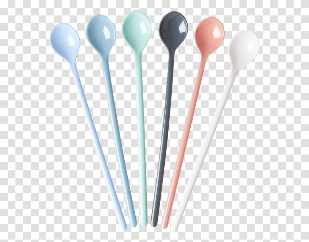 Set Of 6 Long Handled Melamine Spoons Happy 21st Colours Rice Latte Spoons 6 Pack Colors Mespo, Cutlery Transparent Png