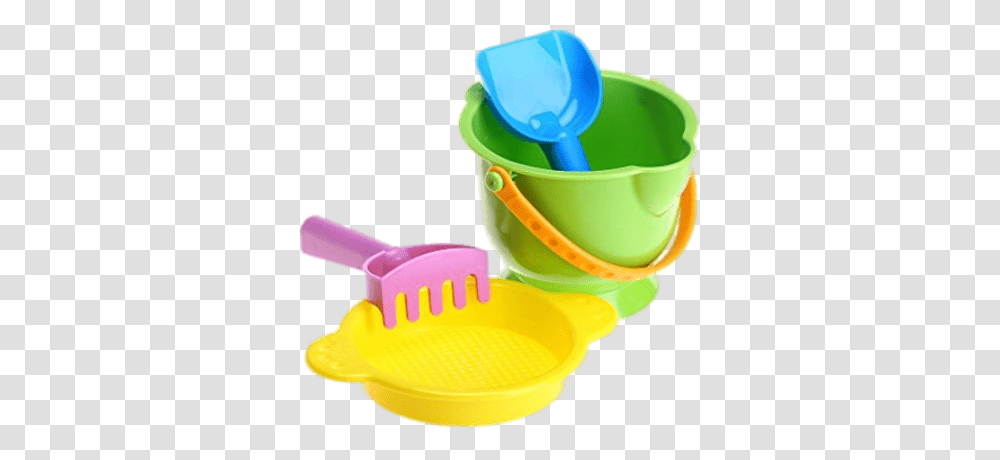 Set Of Beach Toys, Bowl, Plastic, Bucket, Cutlery Transparent Png