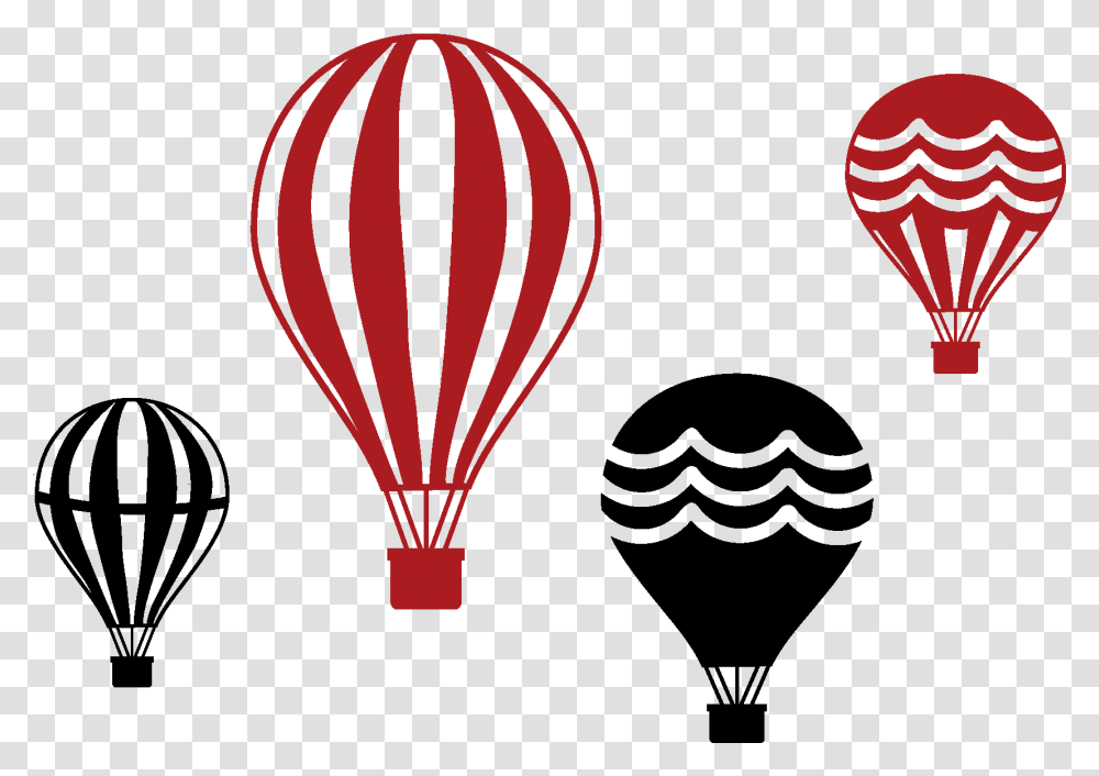 Set Of Four Vintage Hot Air Balloons Hot Air Balloon, Aircraft, Vehicle, Transportation Transparent Png