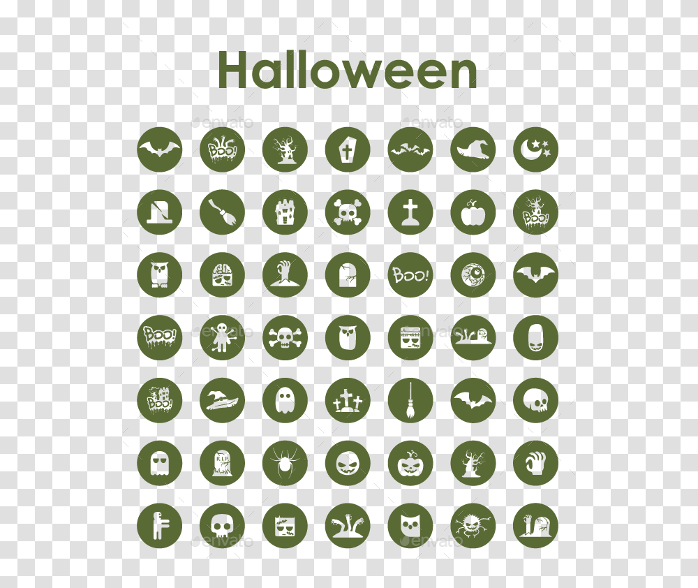 Set Of Halloween Simple Icons Gobo Designs For Wedding, Rug, Number Transparent Png