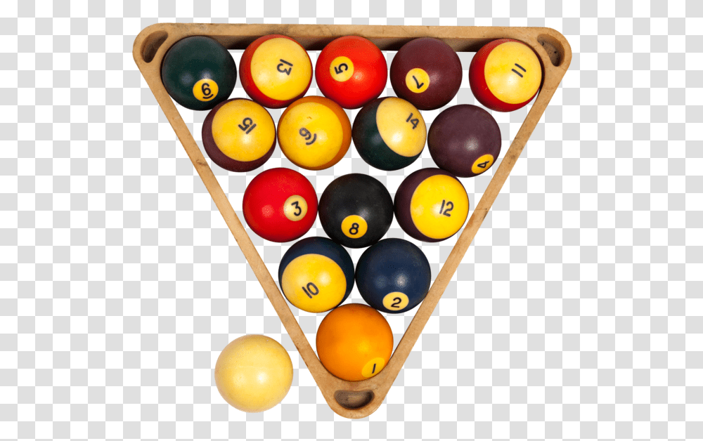 Set Of Pool Balls With Rack Pool Ball Set, Room, Indoors, Table, Furniture Transparent Png