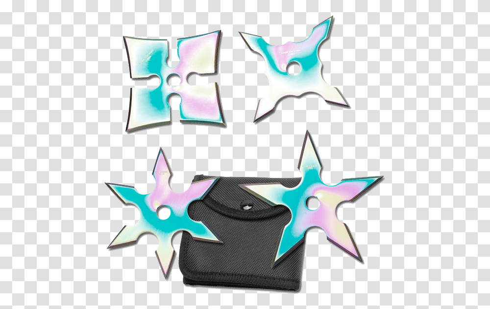 Set Of Rainbow Ninja Stars, Axe, Tool, Star Symbol Transparent Png