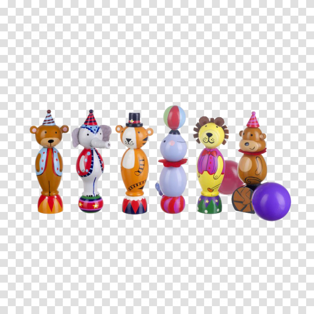 Set Of Wooden Circus Animal Skittles 3 Quille Jouet En Bois, Alphabet, Number Transparent Png