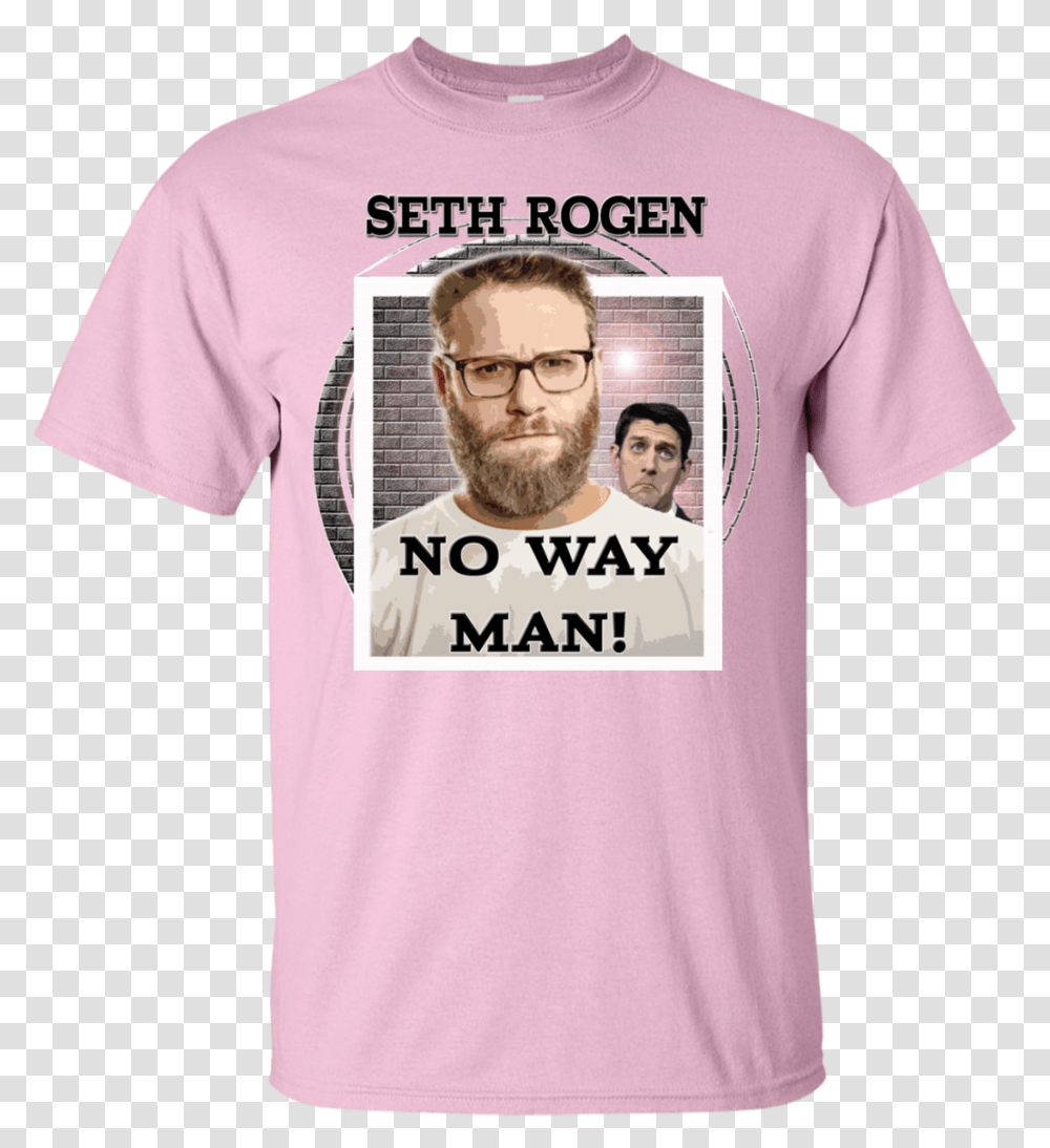Seth Rogen No Way Man Paul Ryan T Shirt Light Pink, Apparel, Face, Person Transparent Png