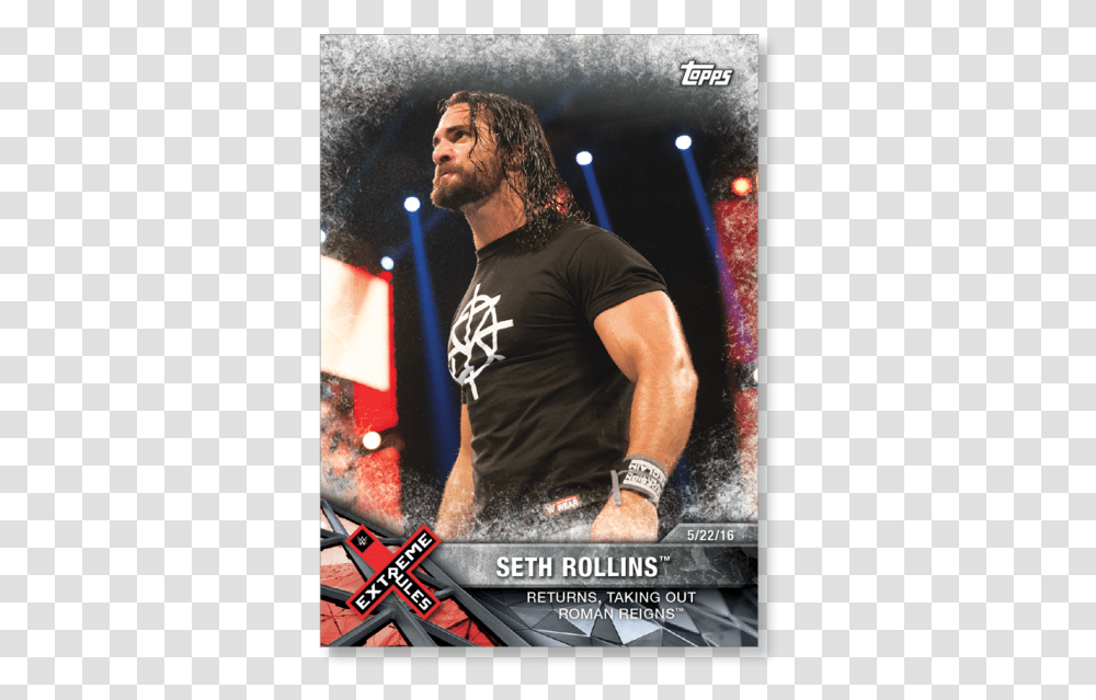Seth Rollins 2017 Wwe Road To Wrestlemania Base Cards Action Film, Person, Leisure Activities, Crowd Transparent Png