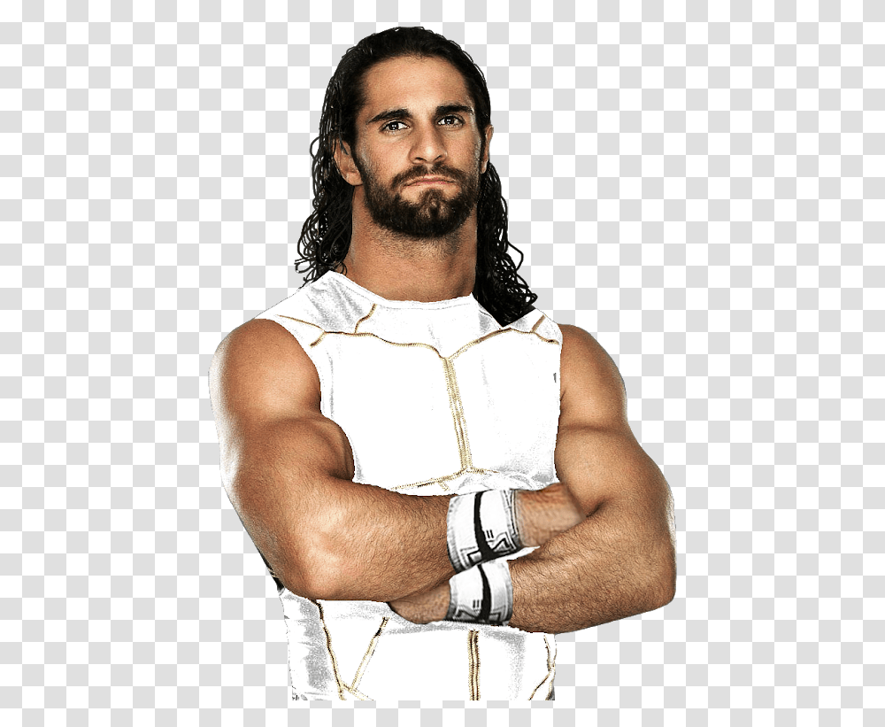 Seth Rollins White Attire Render Download, Face, Person, Human, Beard Transparent Png