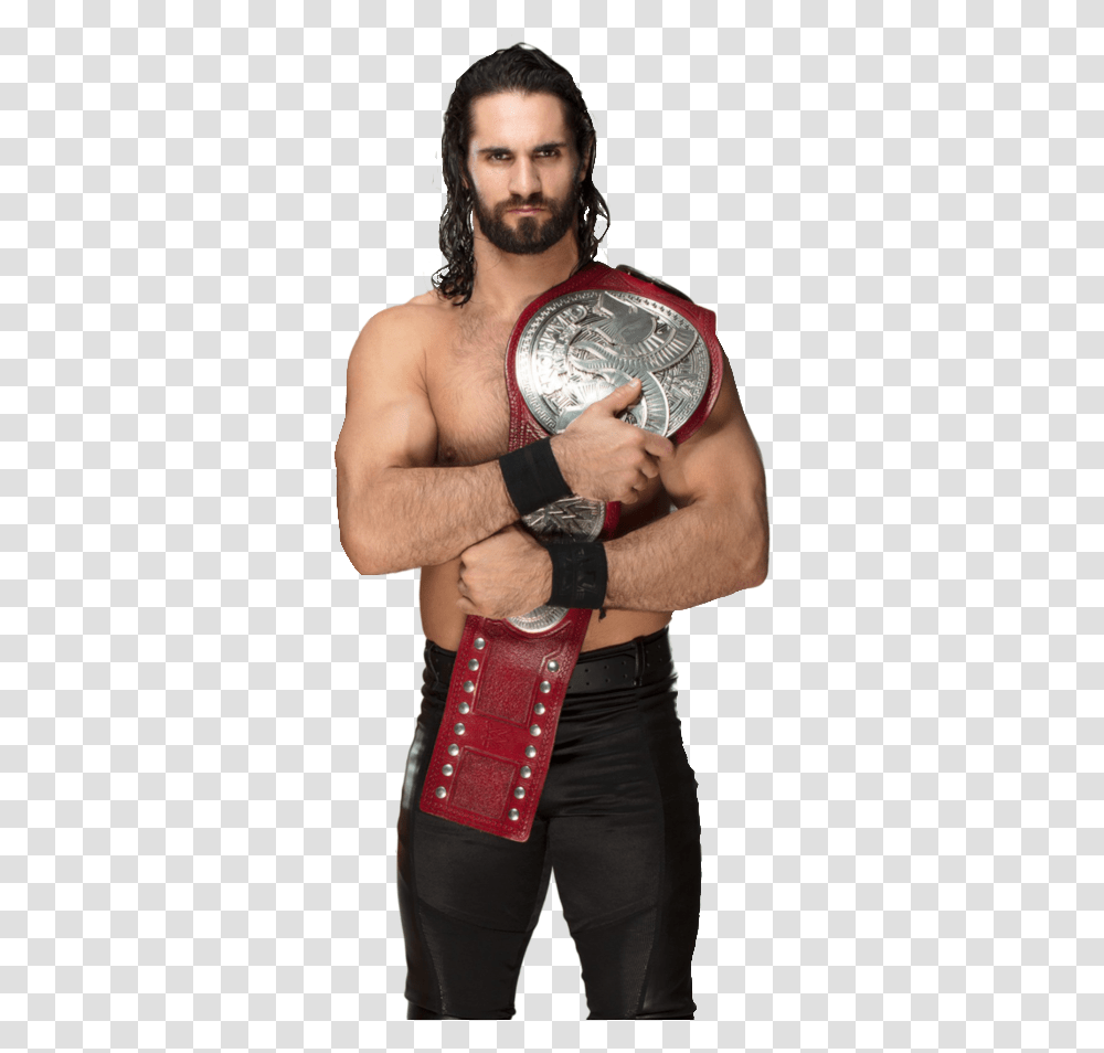 Seth Rollins With Universal Championship, Person, Human, Buckle, Tattoo Transparent Png