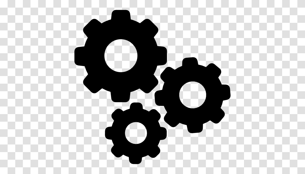 Settings Gears, Machine, Silhouette Transparent Png