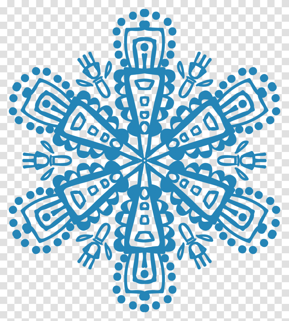 Settings Icon Blue, Pattern, Snowflake, Ornament Transparent Png