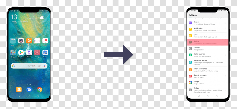 Settings Menu Huawei, Mobile Phone, Triangle Transparent Png