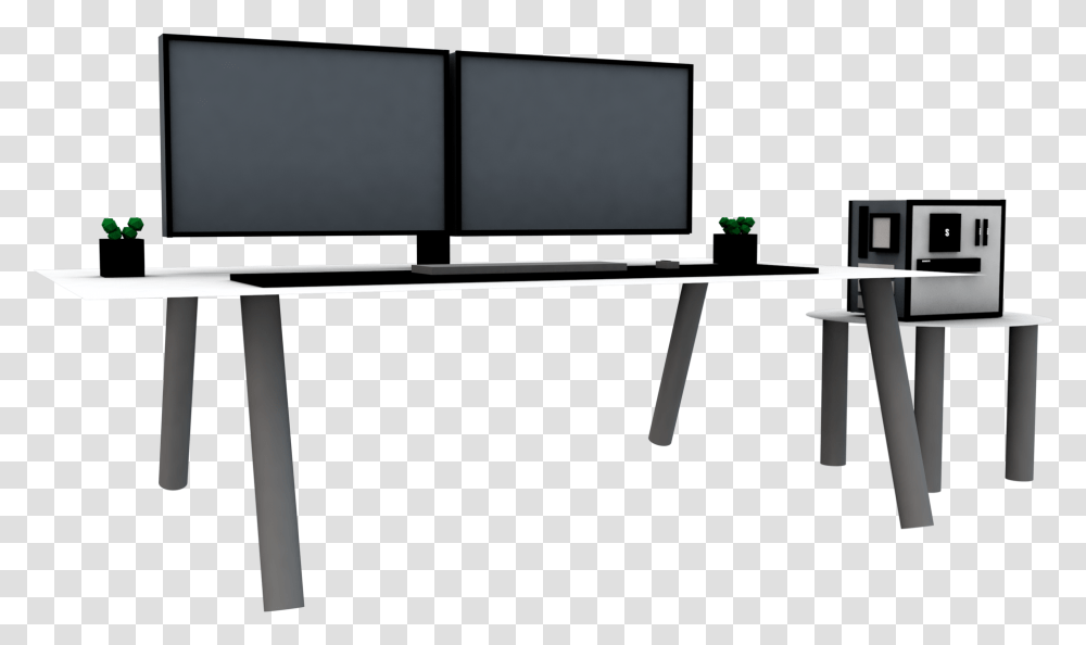Setup Gaming, Furniture, Tabletop, Chair, Screen Transparent Png