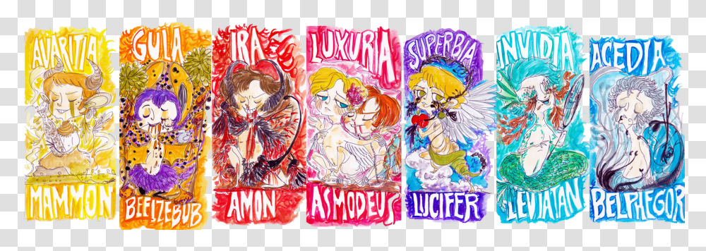 Seven Deadly Sins By Rompopita Colours For The Seven Deadly Sins, Sweets, Food, Alphabet Transparent Png