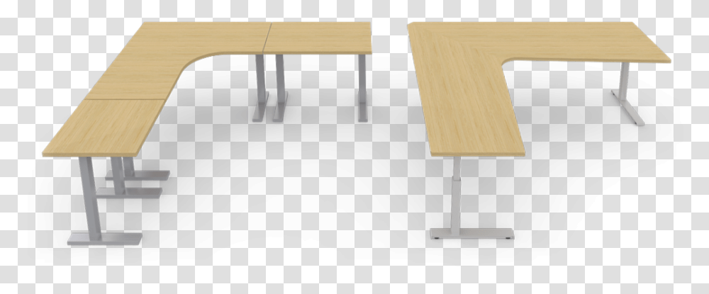 Seven Height Adjustable Desks Seamless Appearance Crank Sit Stand Desk L, Tabletop, Furniture, Plywood, Piano Transparent Png