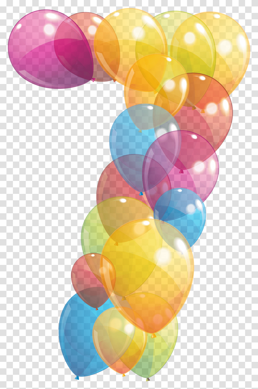 Seven Number Of Balloons Clipart Image 7 Birthday Balloons Transparent Png