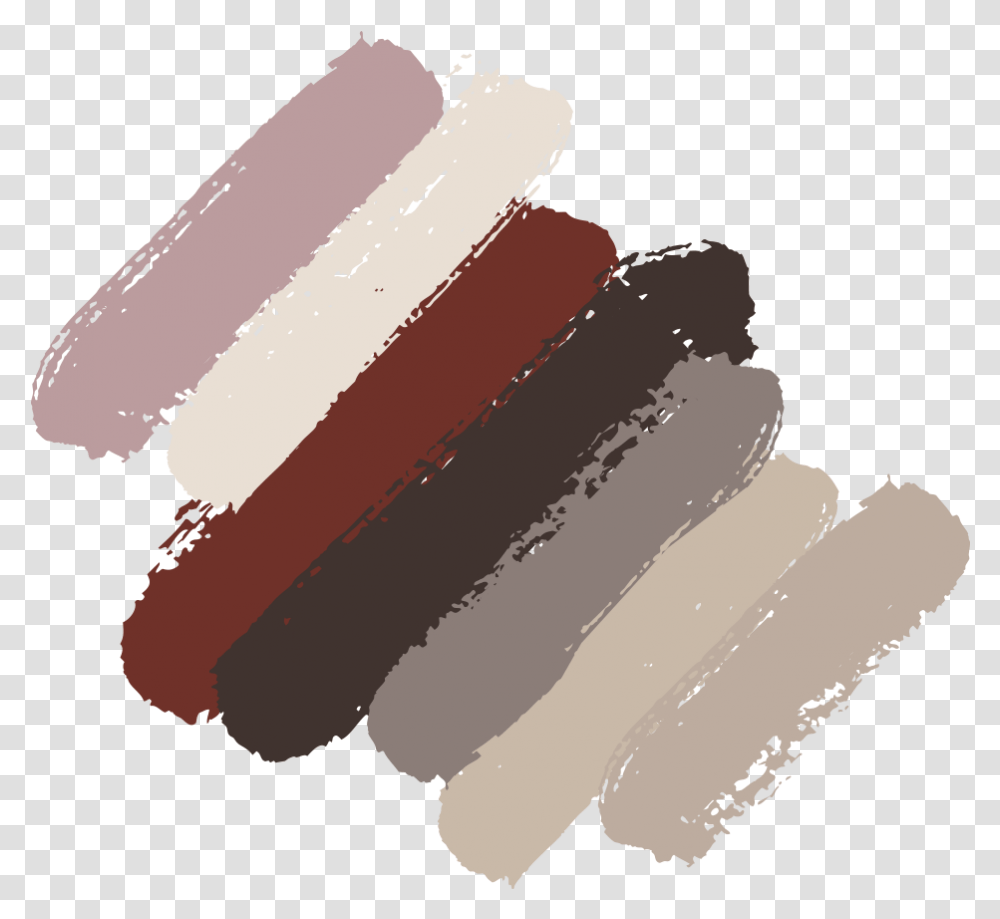 Seven Paint Swipes Representing The Colors Of The Brown Rustic Color Palette, Food, Weapon, Weaponry Transparent Png