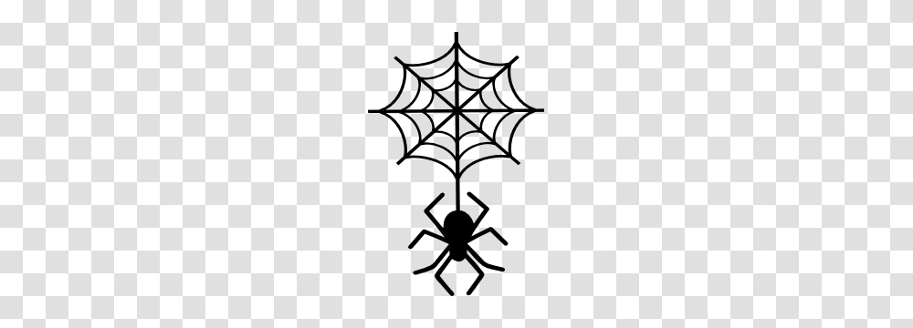 Seven Spiders Hanging Sticker, Spider Web Transparent Png