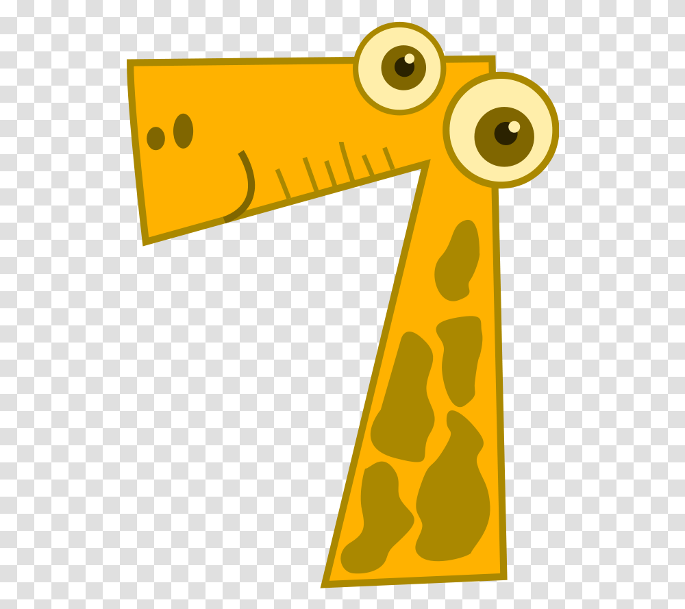 Seven Yellow Animal Svg Clip Arts Clipart Number, Sign, Alphabet Transparent Png