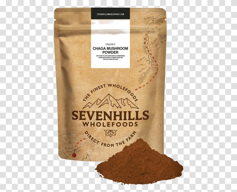 Sevenhills Wholefoods Organic Chaga Mushroom Powder, Flour, Bag, Spice Transparent Png